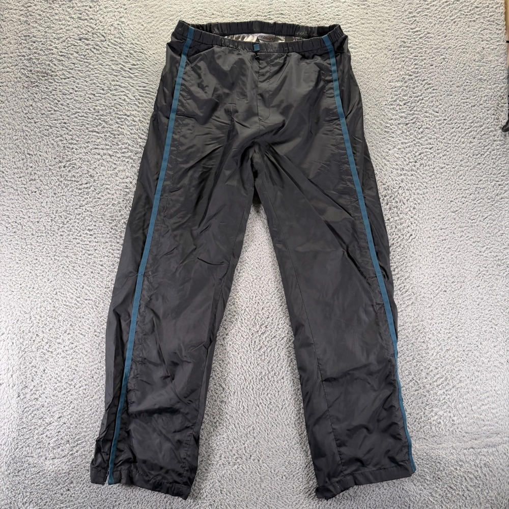 Vintage Reebok Pant Womens XL Black Nylon Track Windbreaker Straight Performance